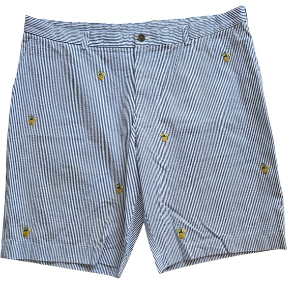 Brooks Brothers Other - Brooks Brothers Mens 42 Seersucker Shorts Blue White Striped Pineapple Cocktail